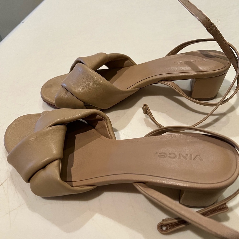EUC Vince Tan Heeled Sandals Size 6.5